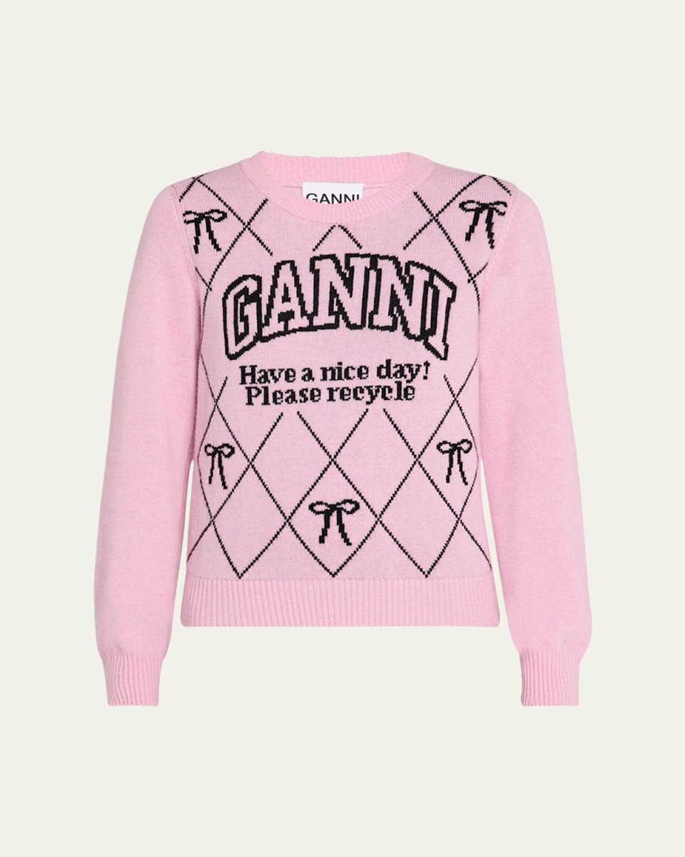 Graphic Wool-Blend Crewneck Sweater